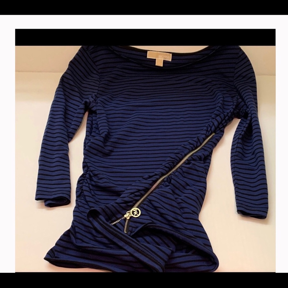 Michael Kors Blue & Black Top Zipper Logo Large